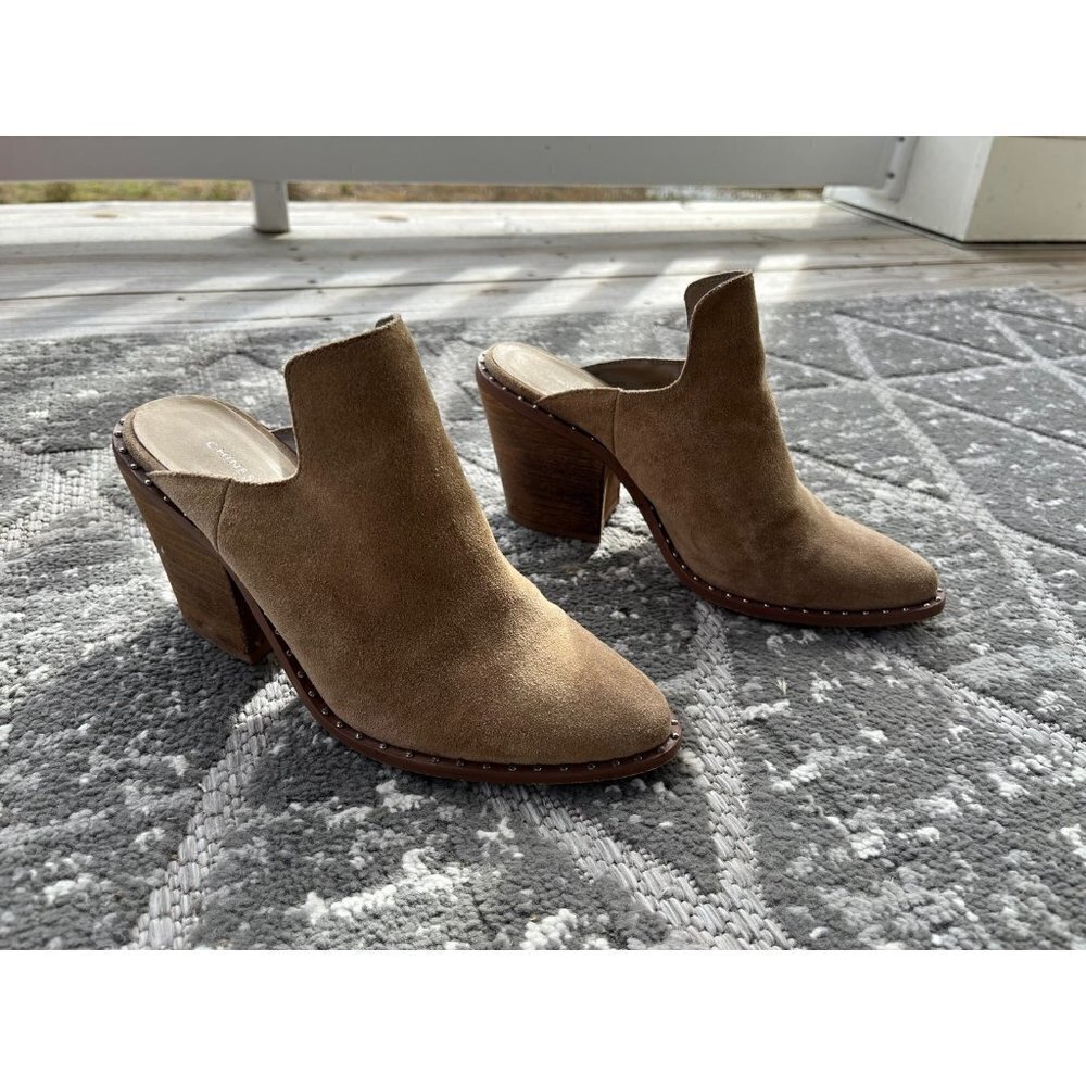 Chinese Laundry Tan Suede Mules